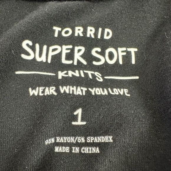 Torrid Women's 1X Supersoft Knits High Low Midi Dress‎ Solid Black Casual Basic - Picture 5 of 9